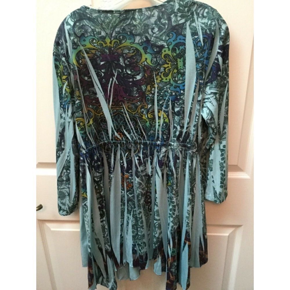 STYLE &CO casual multi-color gemometric top L - Picture 2 of 2